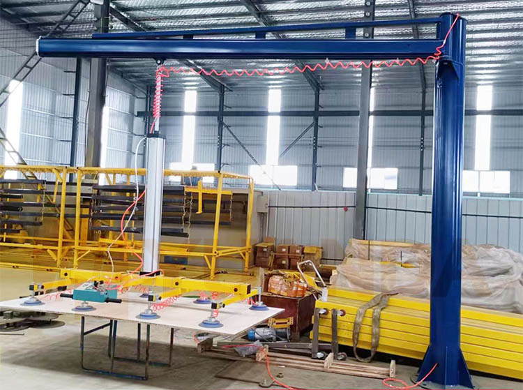 cantilever pneumatic suction cup jib crane for stones
